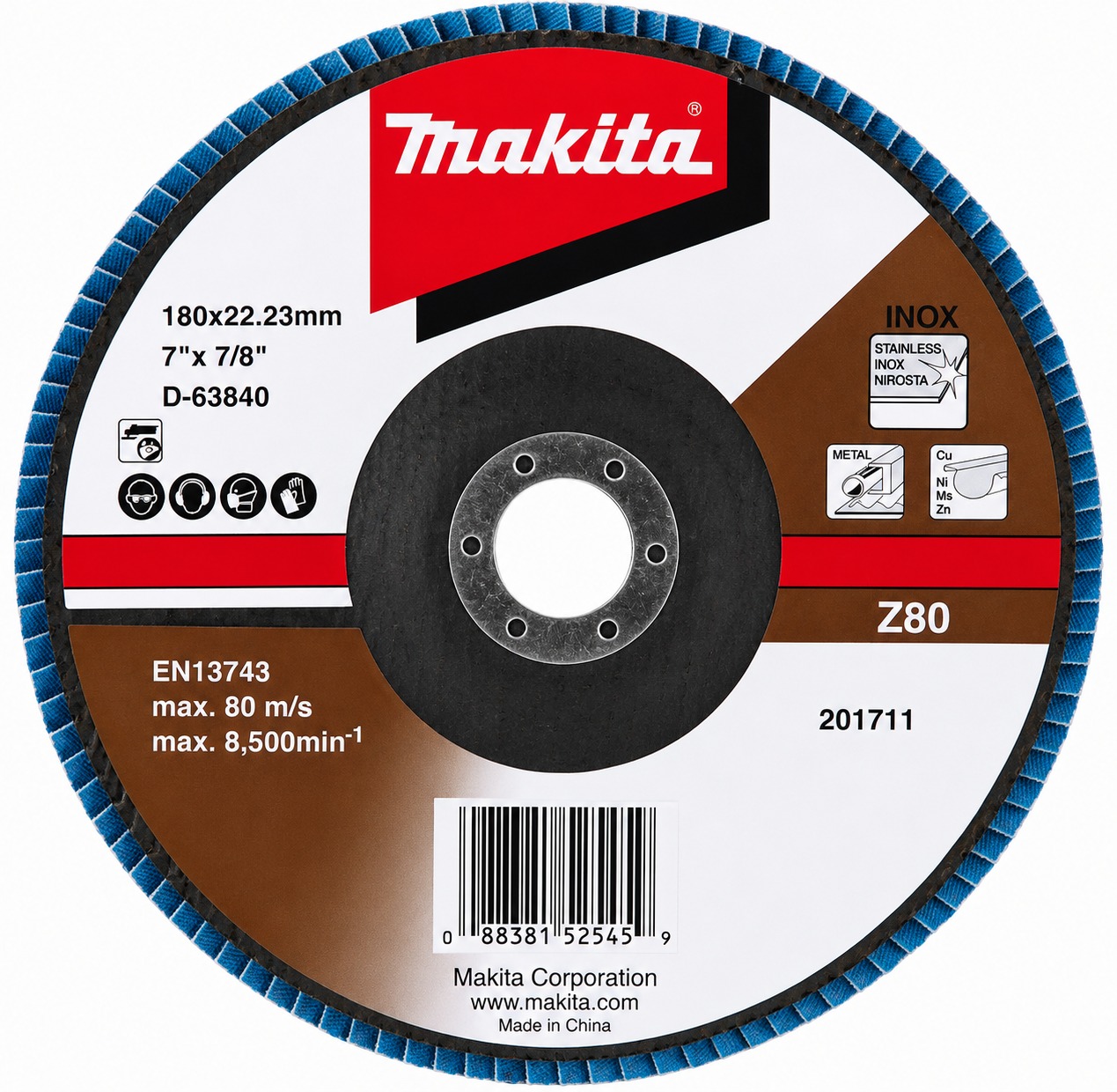 DISCO FLAP 7" ZIRCONIO GRANO 80