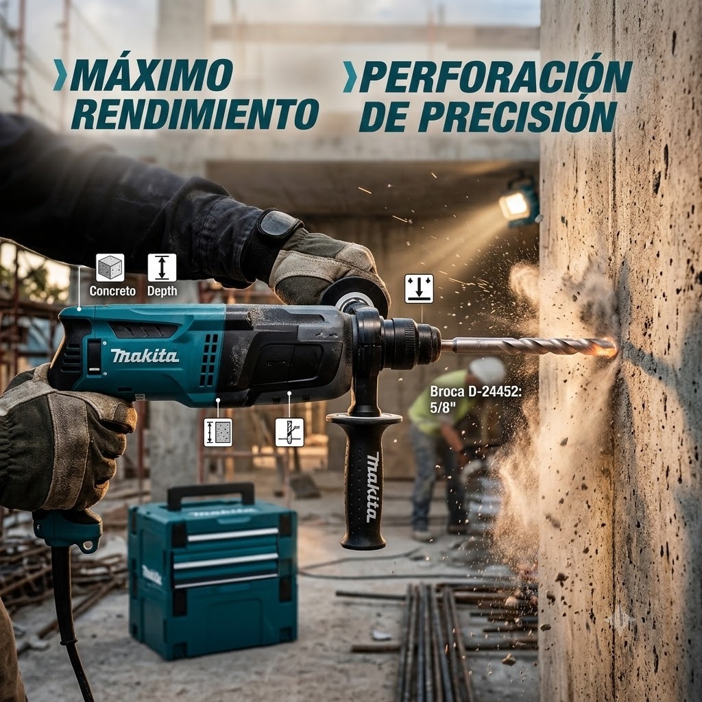BROCA PARA CONCRETO MAKITA D-24452 TUNGSTENO 5/8" X 6" - Image 2