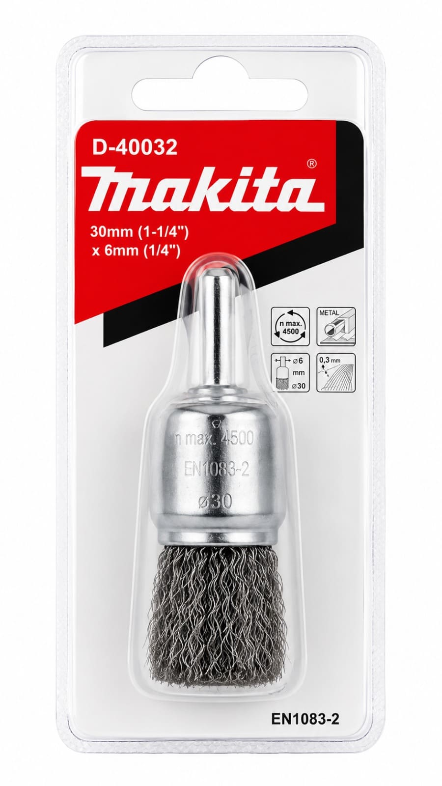 GRATA PARA TALADRO MAKITA D-40032 TIPO BROCHA CON ESPIGO 1/4"
