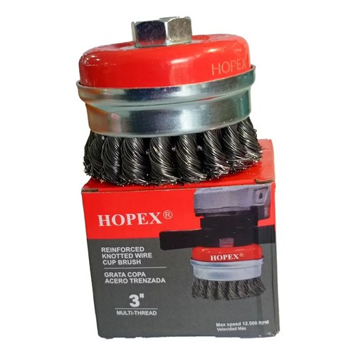 GRATA COPA TRENZADA 3 X 5/8 12500 RPM ACERO HOPEX - Imagen 2