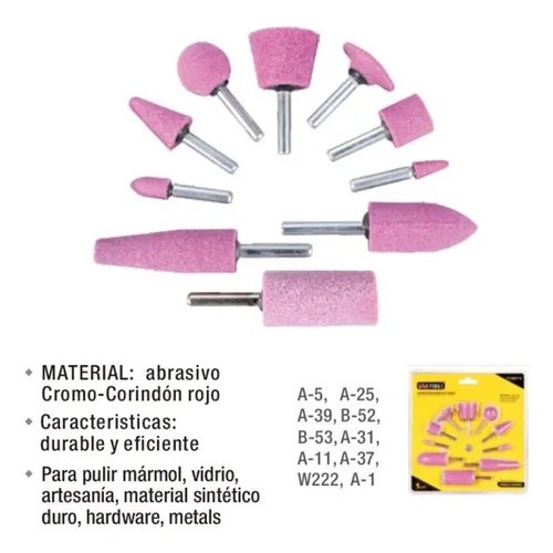 JUEGO PIEDRAS MONTADAS PARA MOTOTOOL 10 PZS UYUSTOOLS PDM010 N/A - Imagen 3