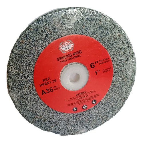 PIEDRA ABRASIVA DE 6'' PARA ESMERIL, GRANO A36, ESPESOR 1'' GRIS - Imagen 2
