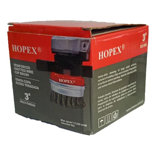 GRATA COPA TRENZADA 3 X 5/8 12500 RPM ACERO HOPEX - Imagen 4
