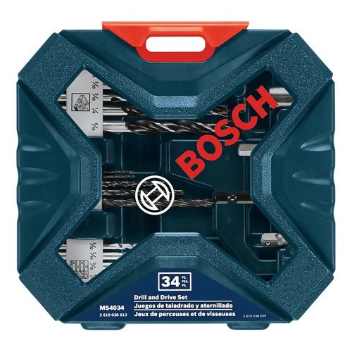 SET ACCESORIOS BOSCH 34 PC ATORNILLAR Y PERFORAR MS4034