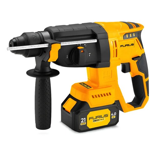 TALADRO ROTOMARTILLO INALAMBRICO 26MM FURIUS FRM21B+BATERIA AMARILLO 21 50/60 HZ