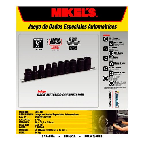 JUEGO DE COPAS DE IMPACTO MIKEL'S 10 PIEZAS JDE-10 - Imagen 2