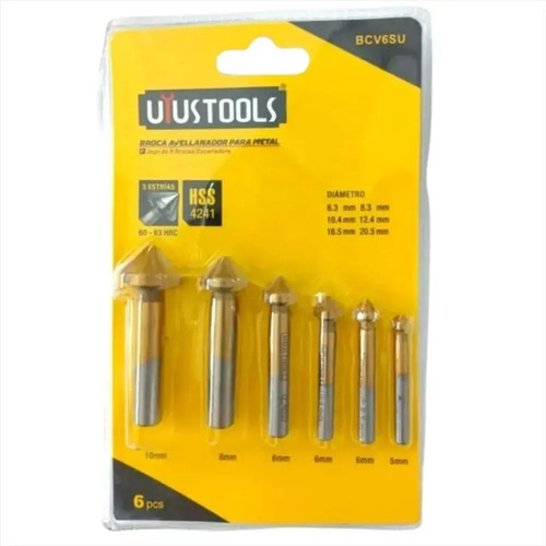 AVELLANADOR UYUSTOOLS PARA METAL JGO 6 PZS BCV6SU - Imagen 4