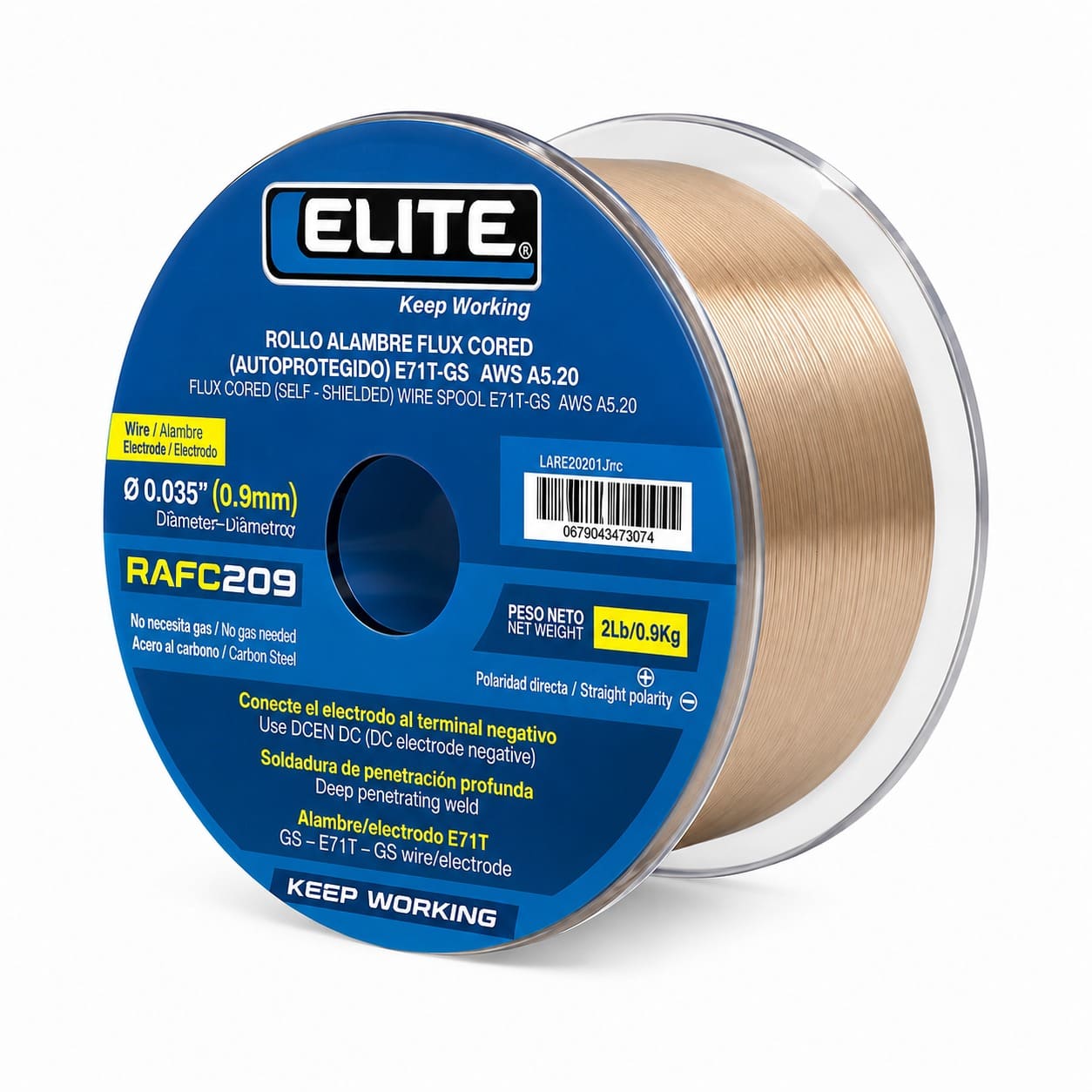 ROLLO DE SOLDADURA MIG FLUX CORED 0.9MM 900G