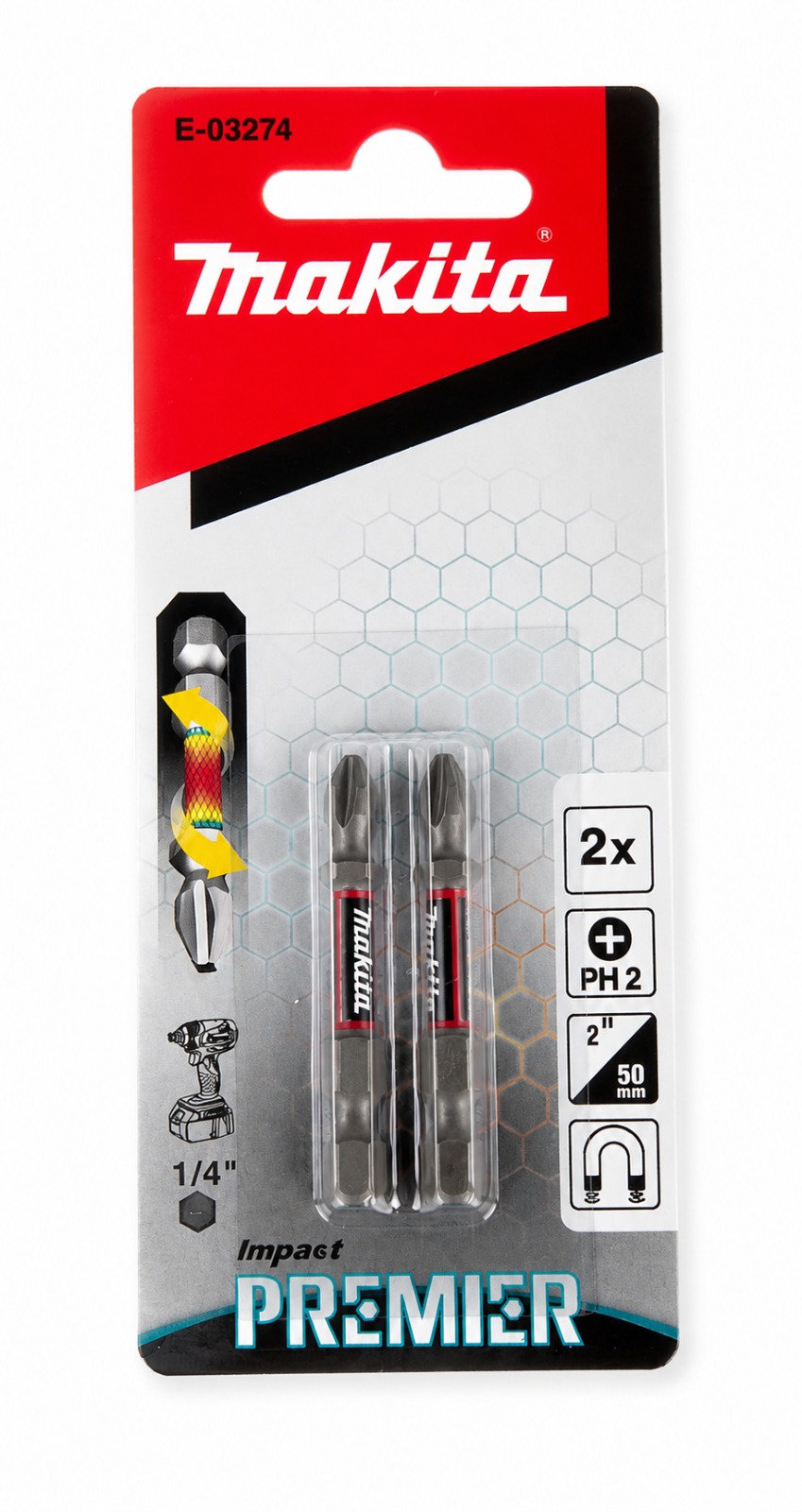 PUNTA ESTRELLA MAGNETICA ALTA TORSION P2 X 50MM X 2UNDS