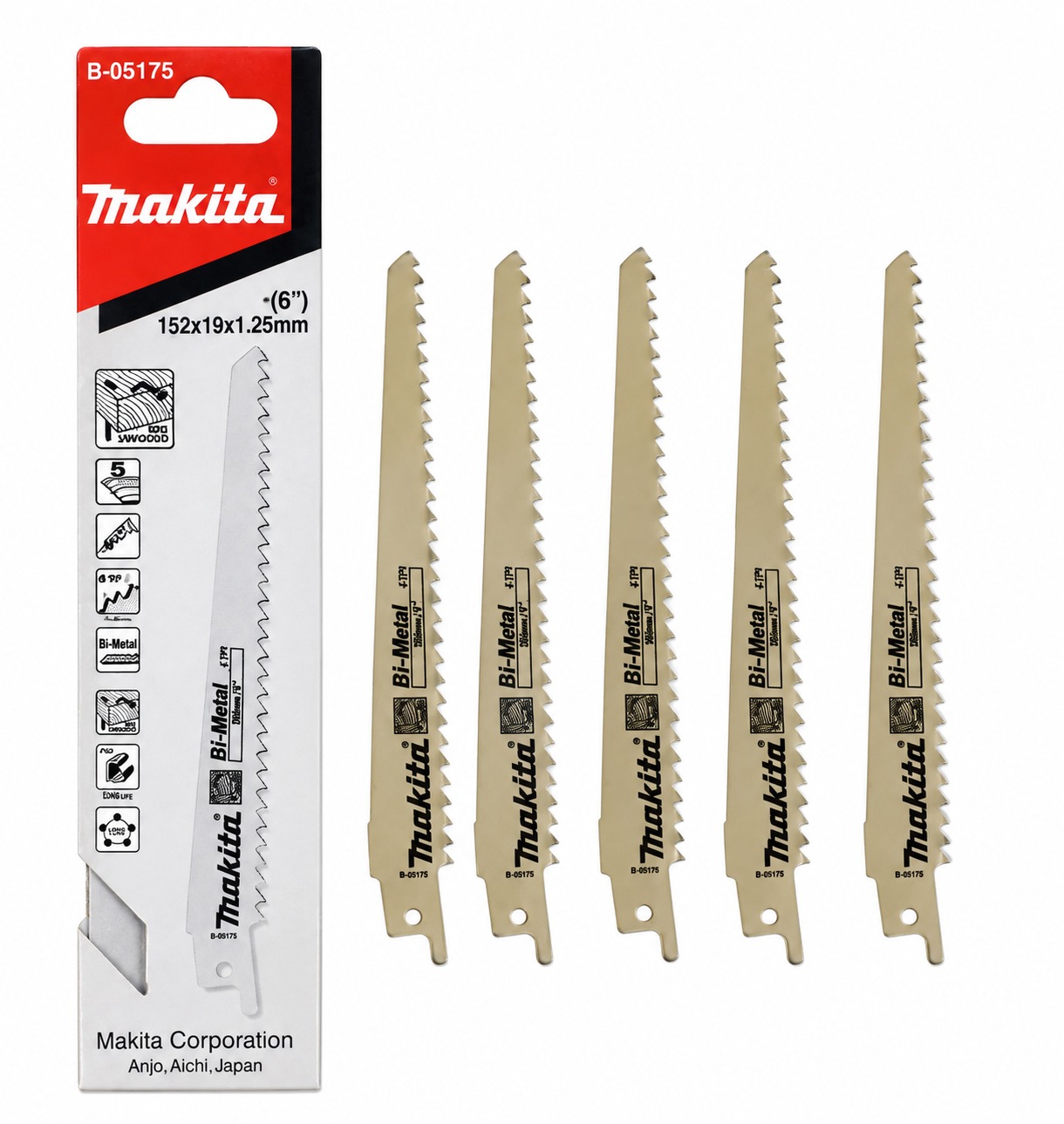 HOJAS SIERRAS PARA SIERRA SABLE SET X 5 UNDS MAKITA