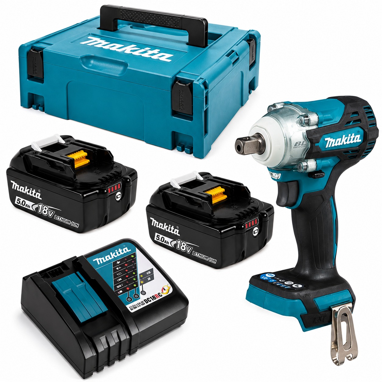 LLAVE DE IMPACTO CTE 1/2  2BAT 3AMP + CARGADOR DTW1002JX3 MAKITA