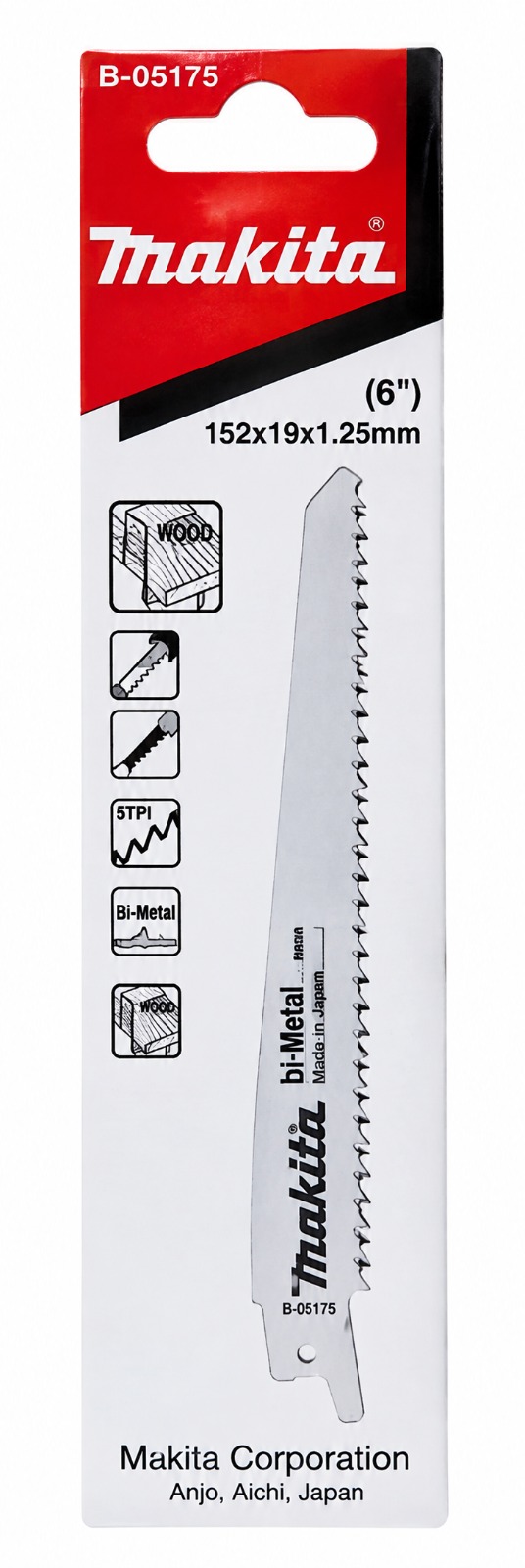 HOJA PARA SIERRA P. SIERRA SABLE 9" SET X 5 UNDS MAKITA