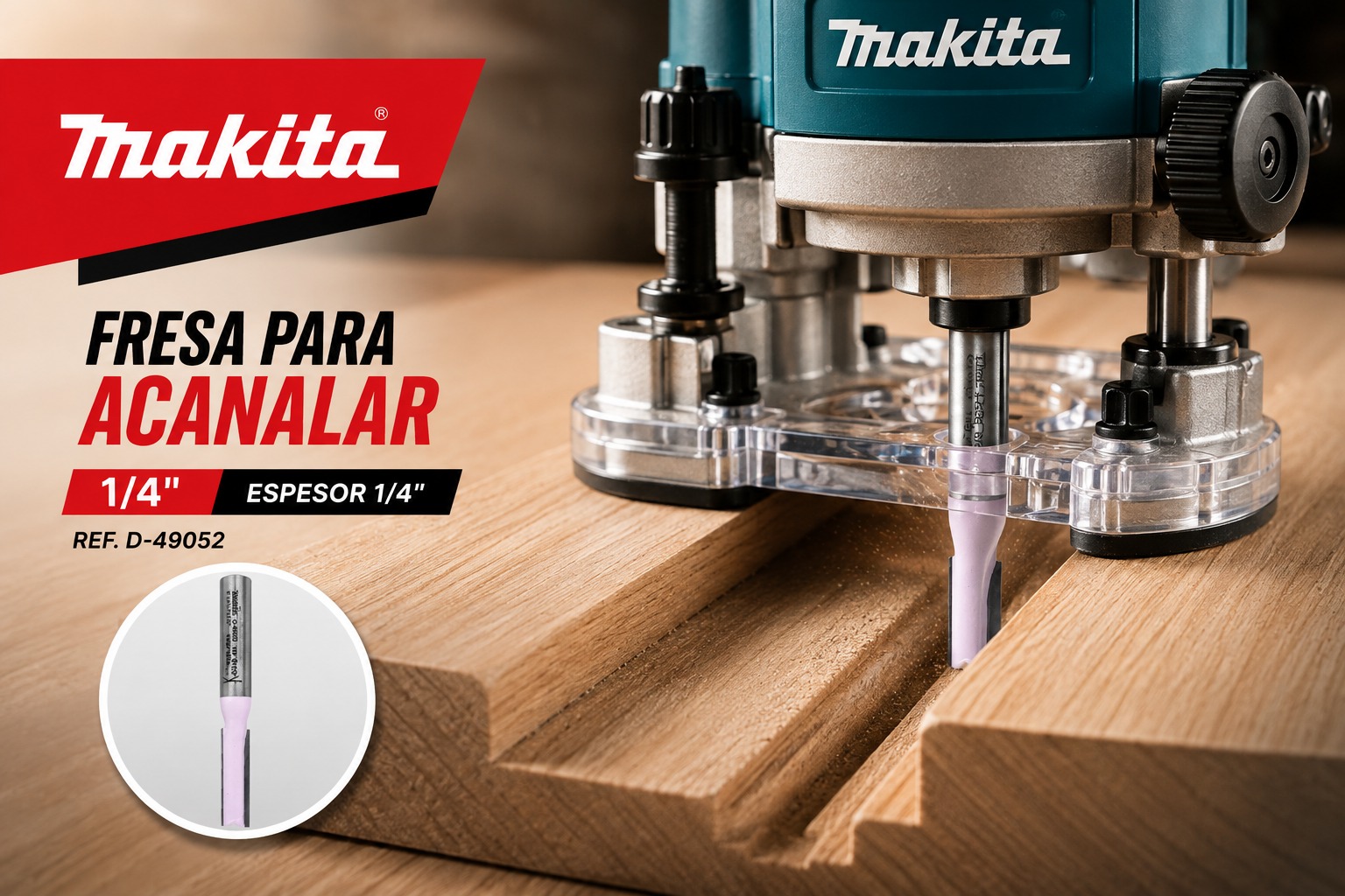 FRESA PARA ACANALAR 1/4" ESP 1/4" MAKITA - Image 2