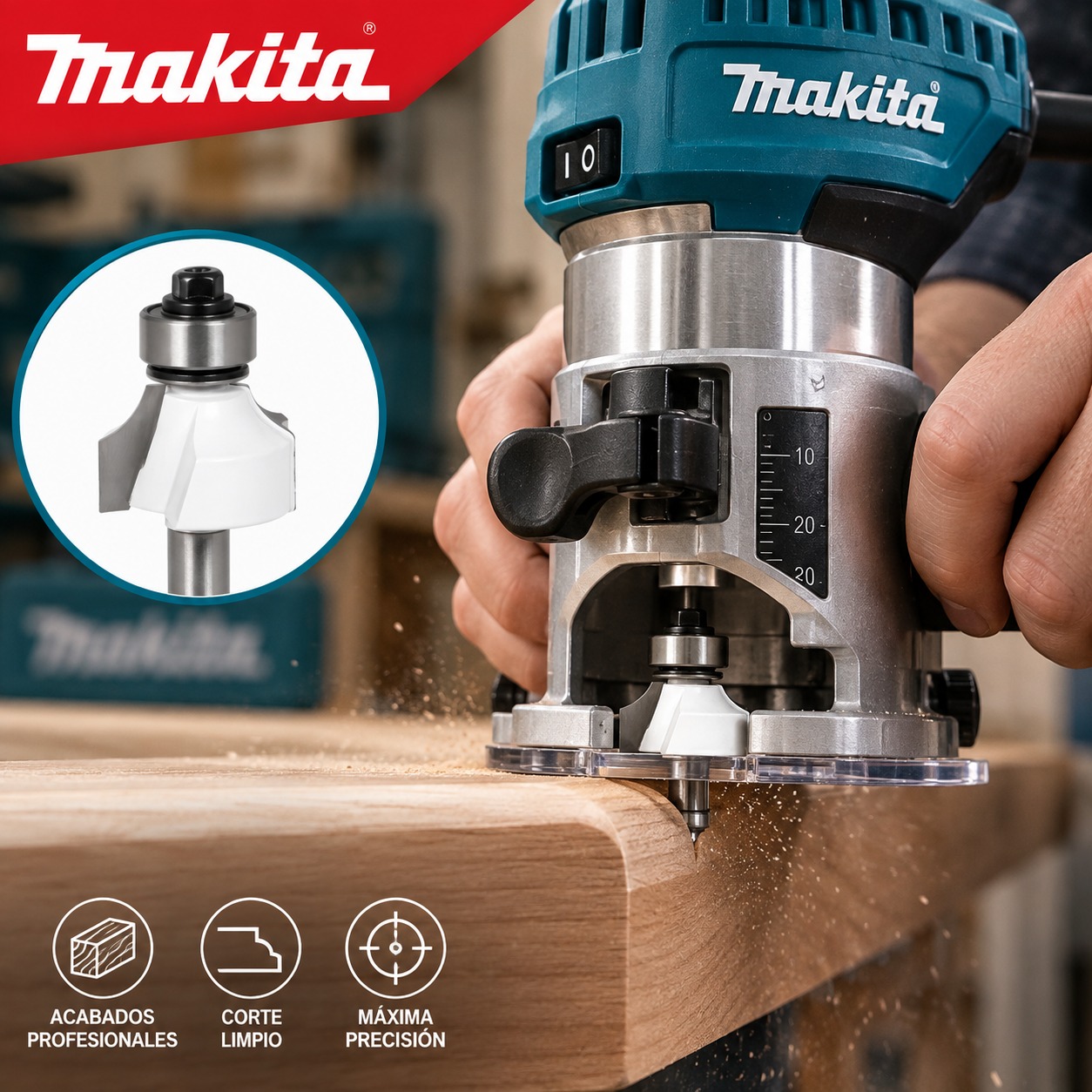 FRESA PARA BOCELAR 3/16" ESP 1/4" MAKITA - Image 2