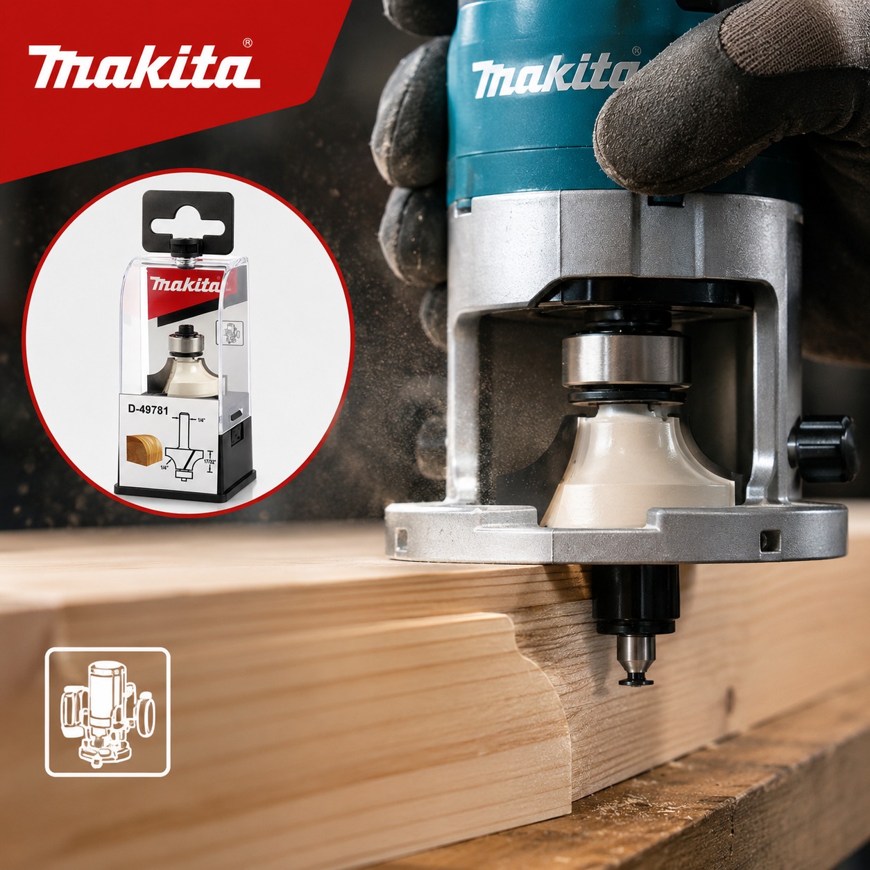 FRESA PARA BOCELAR 1/4" ESP 1/4" MAKITA - Image 2