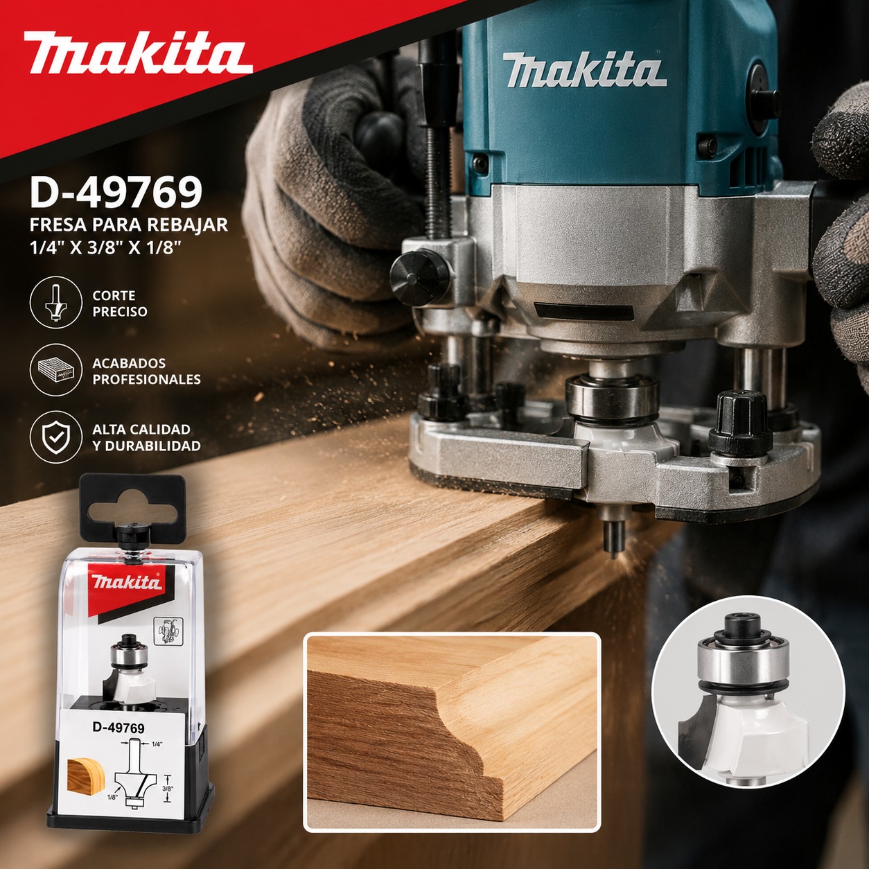 FRESA PARA BOCELAR 1/8" ESP 1/4" MAKITA - Image 2