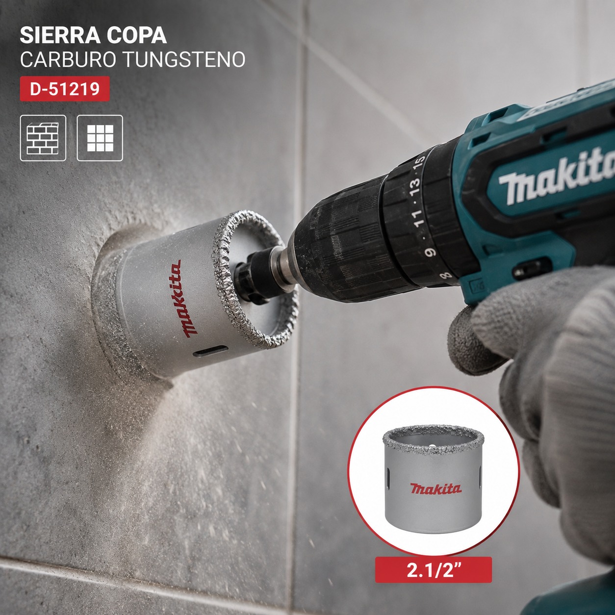 SIERRA COPA CARBURO TUGSTENO 2. 1/2" MAKITA - Image 2