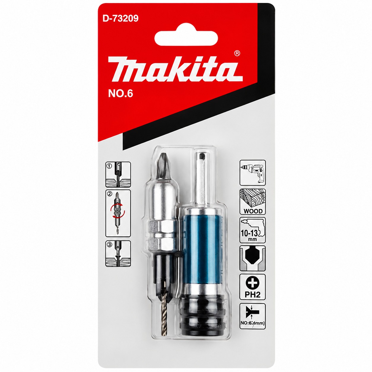 AVELLANADOR Y ATORNILLADOR #6 (M3) 3/32" (2.4MM) MAKITA