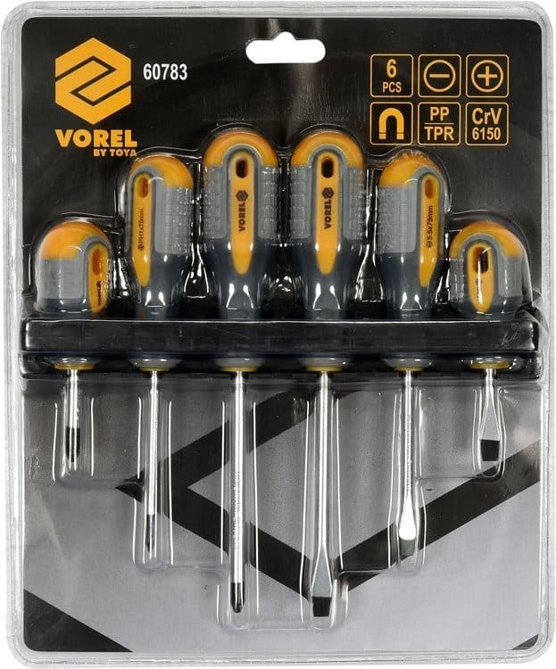 JUEGO DE DESTORNILLADORES VOREL 6 PCS ACERO VOREL - Image 2