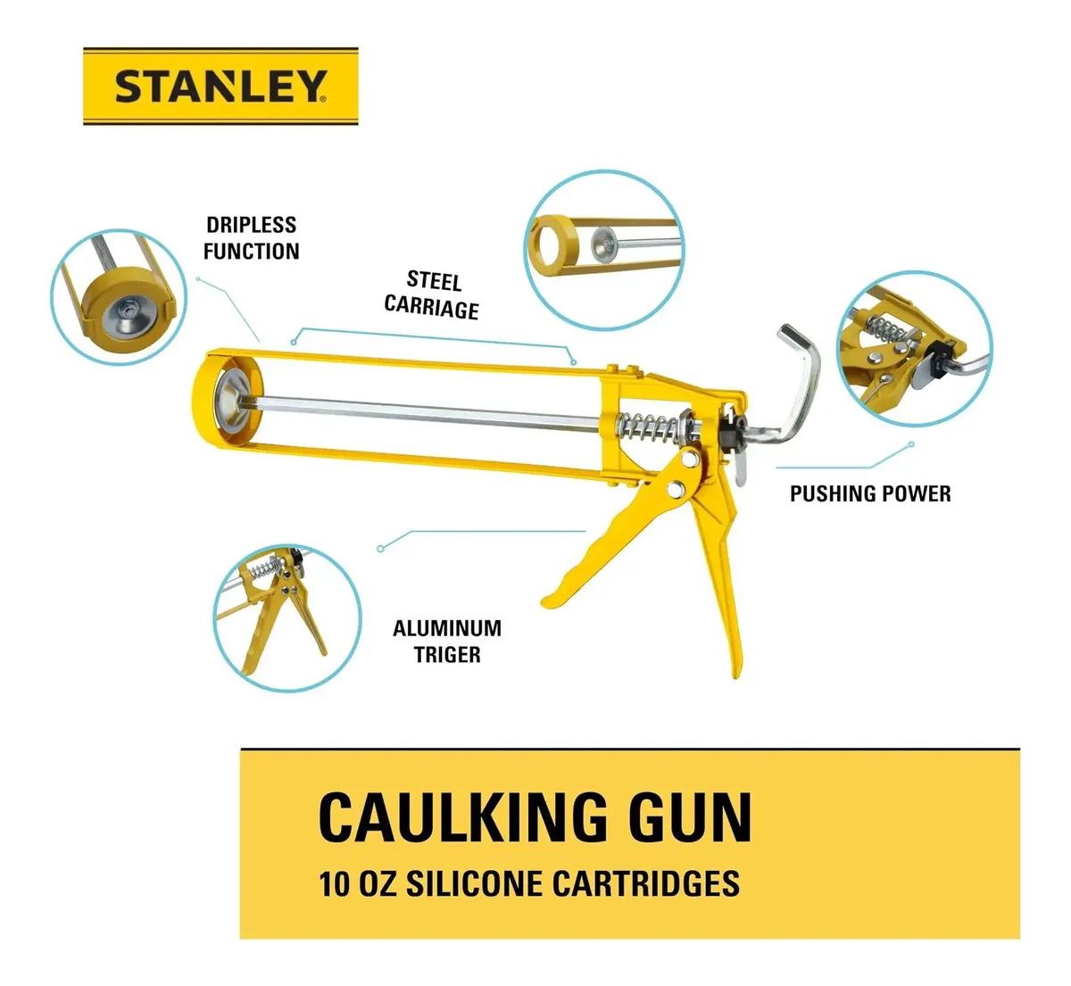 PISTOLA PARA CALAFATEO SENCILLA PARA SILICONA VOREL - Imagen 4
