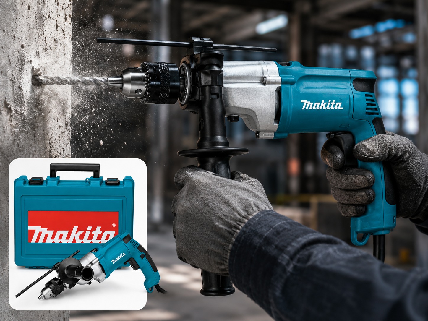 TALADRO PERCUTOR 1/2" 720W V.V.R REF. HP2050H MAKITA - Image 3