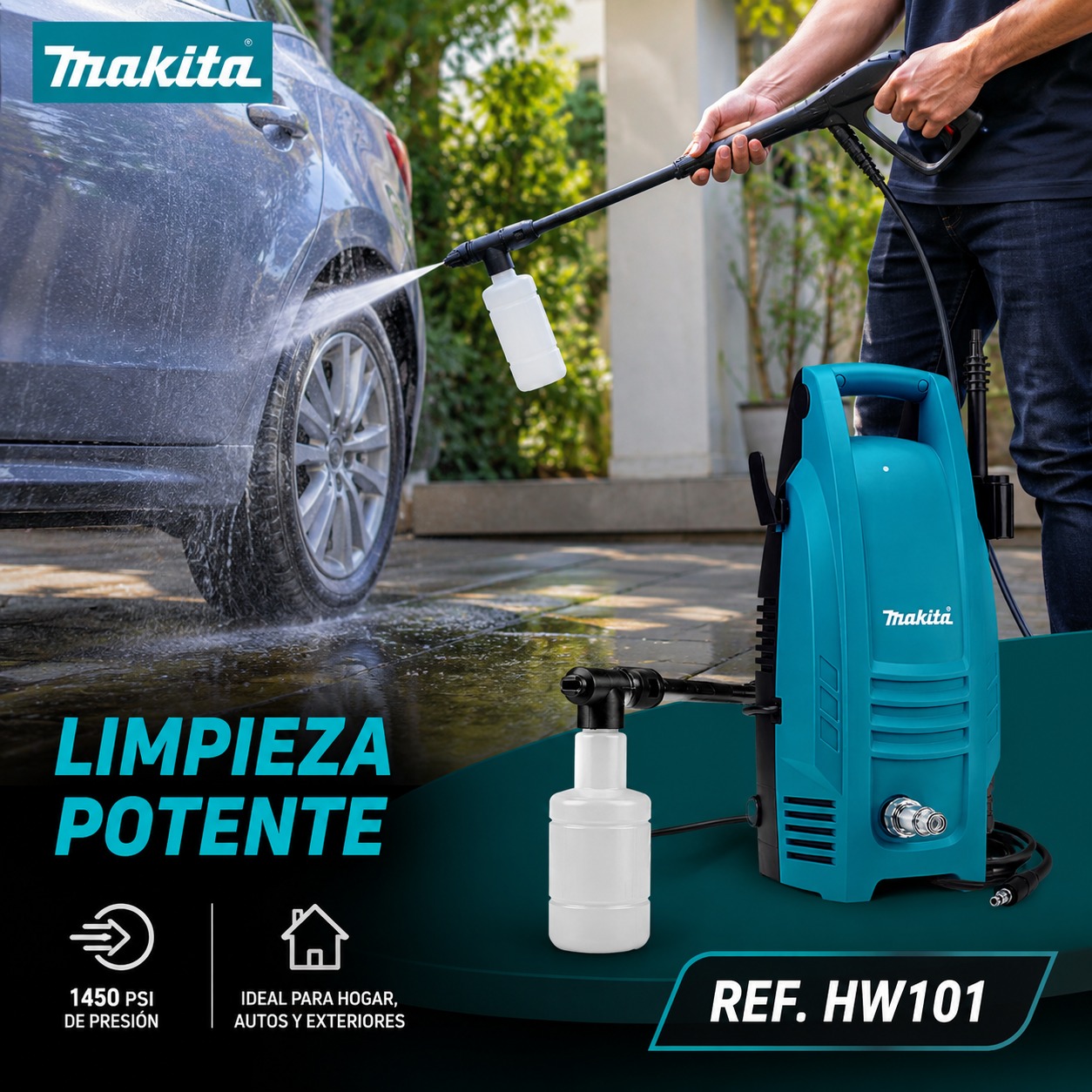 HIDROLAVADORA 1450PSI 110 VOLT REF. HW101 MAKITA - Image 3