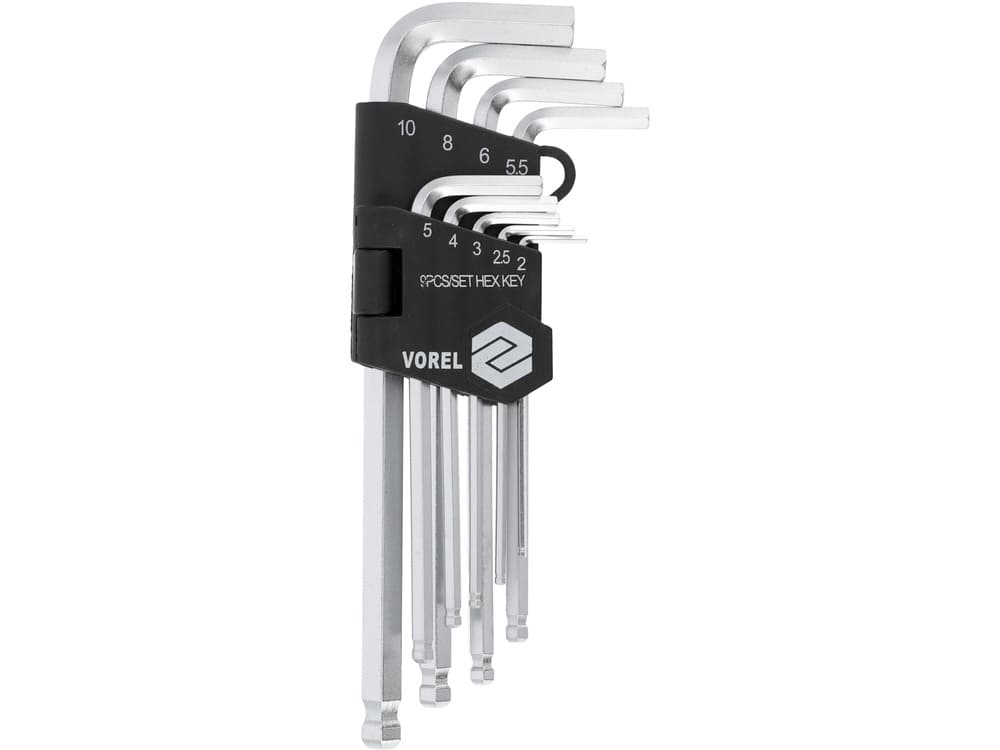 LLAVE BRISTOL TIPO BOLA 9PZS 2-10MM VOREL
