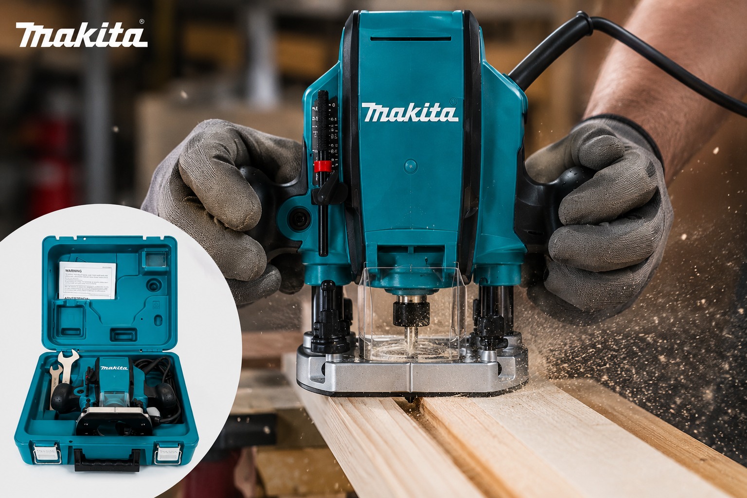 RUTEADORA INDUSTRIAL 1.1/4HP COLLET 1/4 REF: RP0900K MAKITA - Image 4