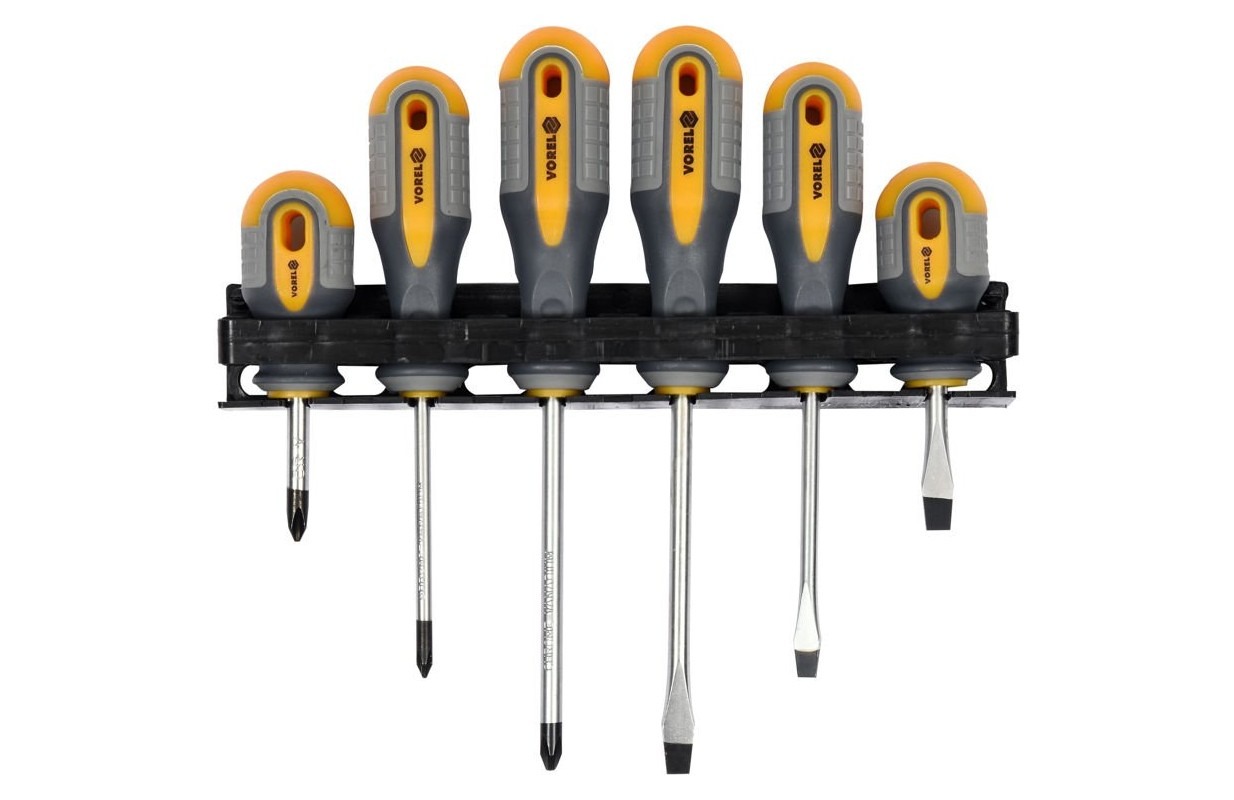 JUEGO DE DESTORNILLADORES VOREL  6 PCS ACERO VOREL