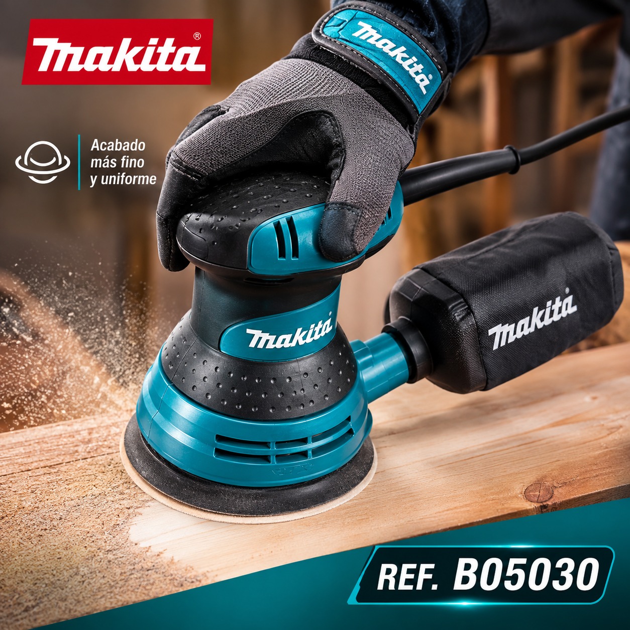 LIJADORA ROTOORBITAL 5" 300W REF. BO5030 MAKITA - Image 3