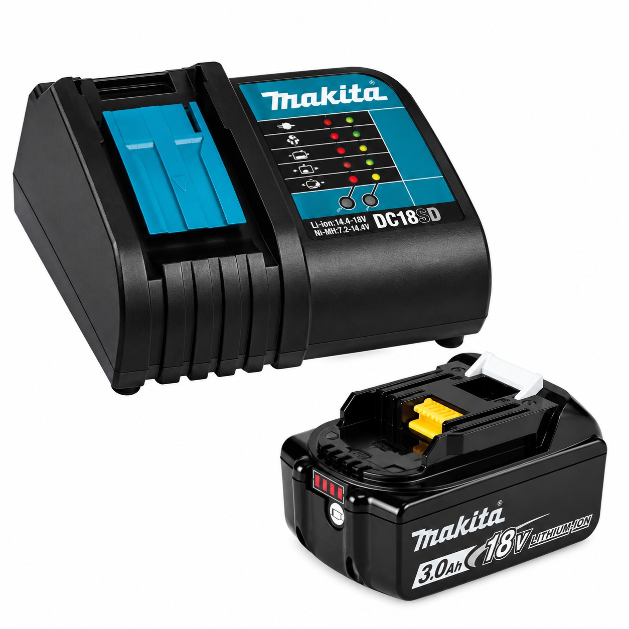 KIT DE BATERIA MAKITA 18V 3.0 AMP BL1830B Y CARGADOR 18V DC18SD LXT REF 199992-9 - Imagen 2