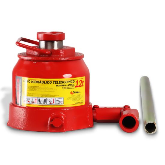GATO 005 HIDRÁULICO TIPO BOTELLA 12TON TELESCOPICO BOMBA LATERAL MIKELS