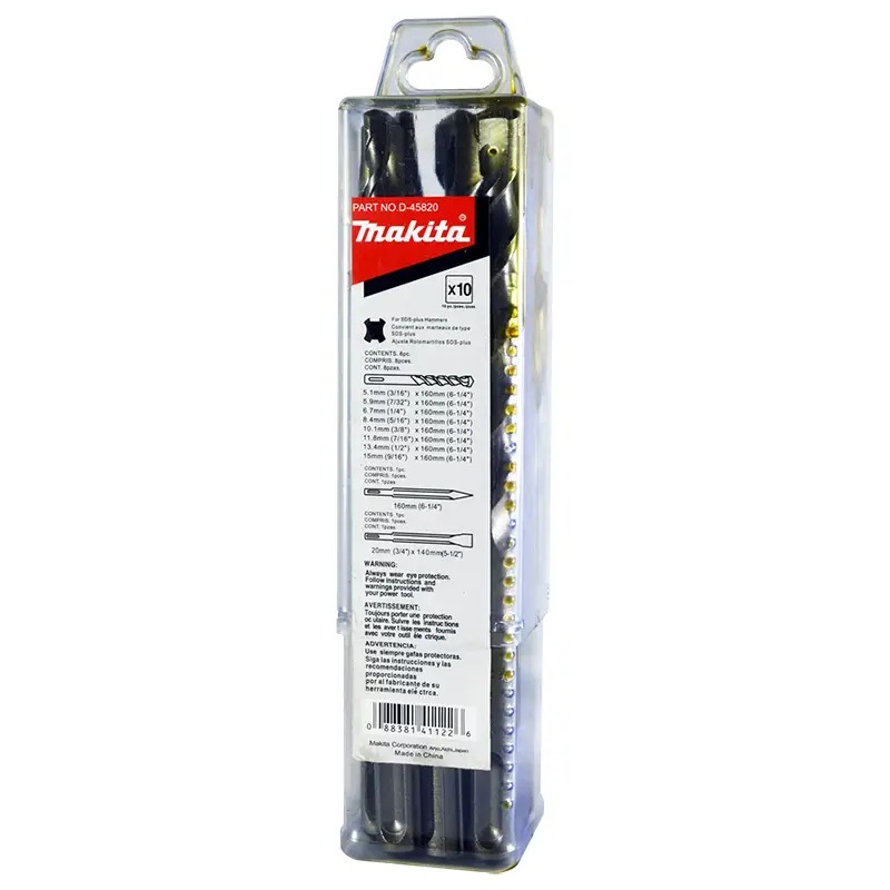 JUEGO DE BROCAS SDS PLUS JGO X 10PZS REF D-45820 MAKITA