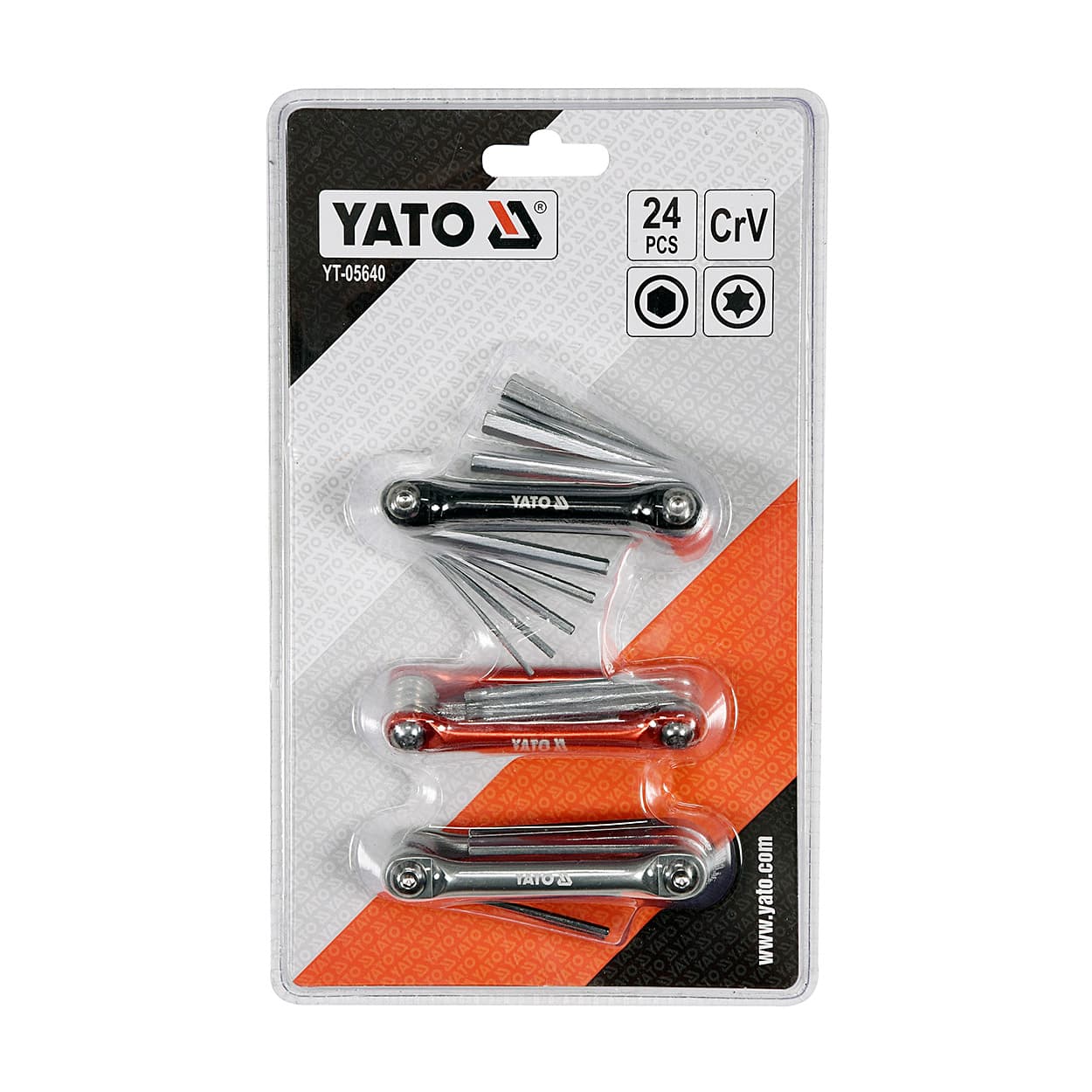 JUEGO DE LLAVES BRISTOL Y TORX PLEGABLES 24 PIEZAS CRV YATO