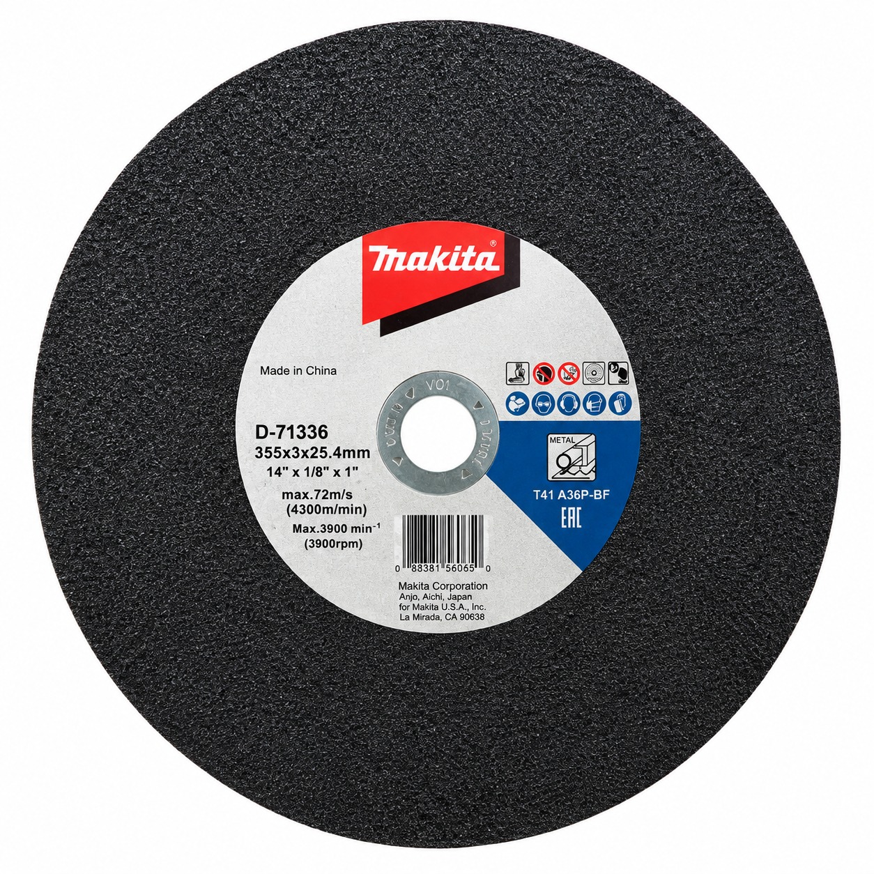 DISCO CORTE METAL 14" PARA TRONZADORA REF D71336 MAKITA