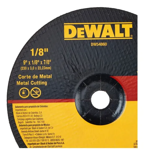 Disco Corte Metal 9 x 1/8 DW54860 DeWalt - Imagen 2