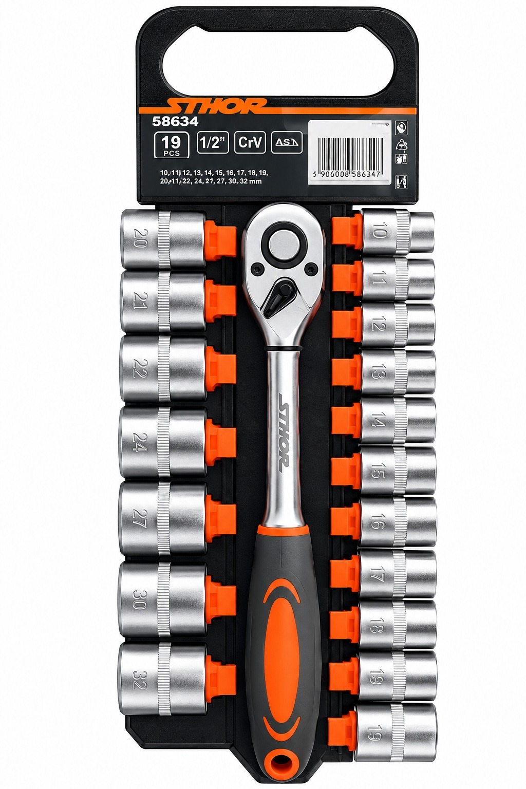 Juego de Copas 1/2" 19 Pzs (8 a 32mm) VOREL
