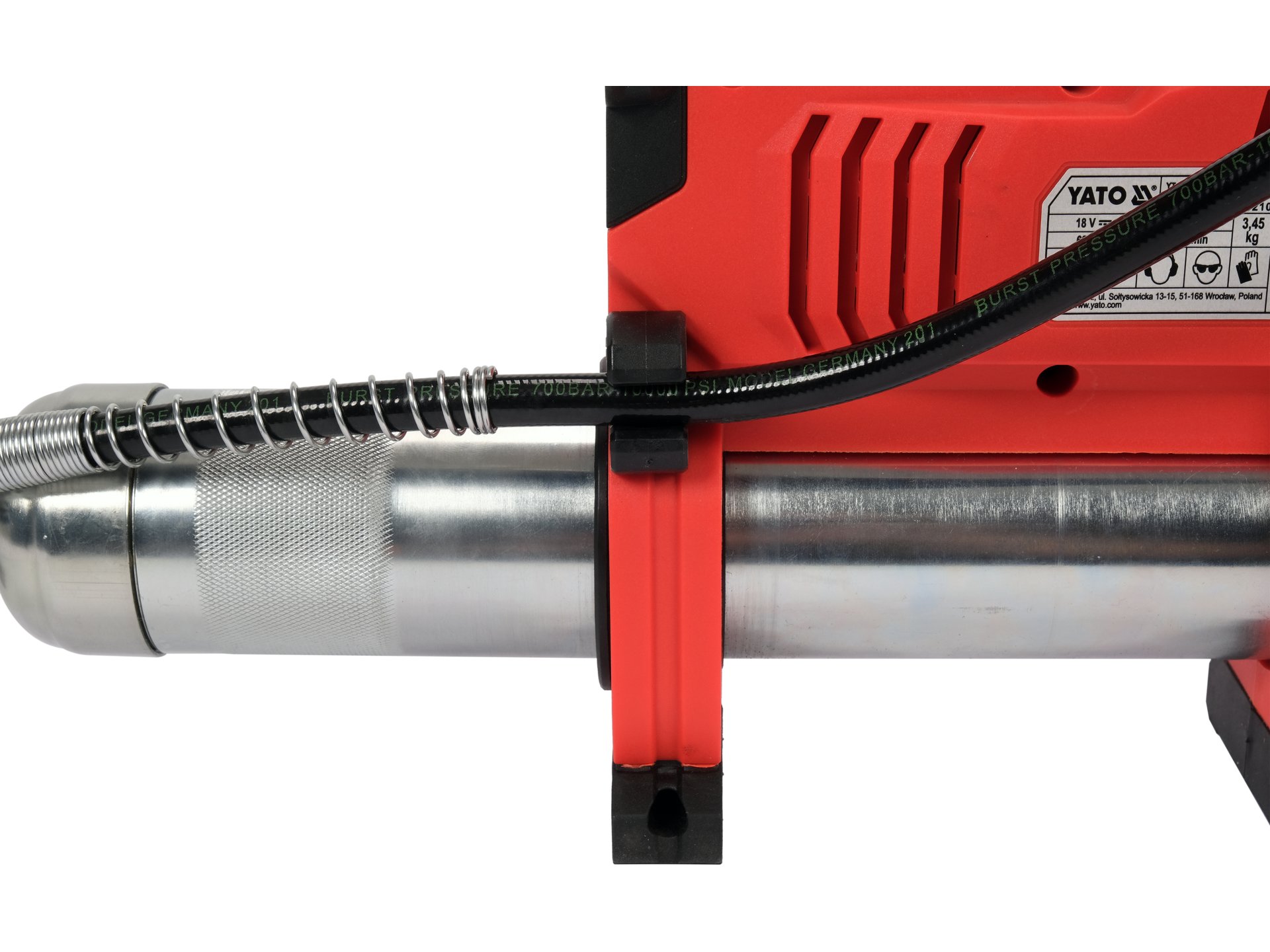 ENGRASADORA INALÁMBRICA 18V 62 MPA (9000 PSI) 600 G CON BATERÍA 3 AH Y CARGADOR YATO - Imagen 3
