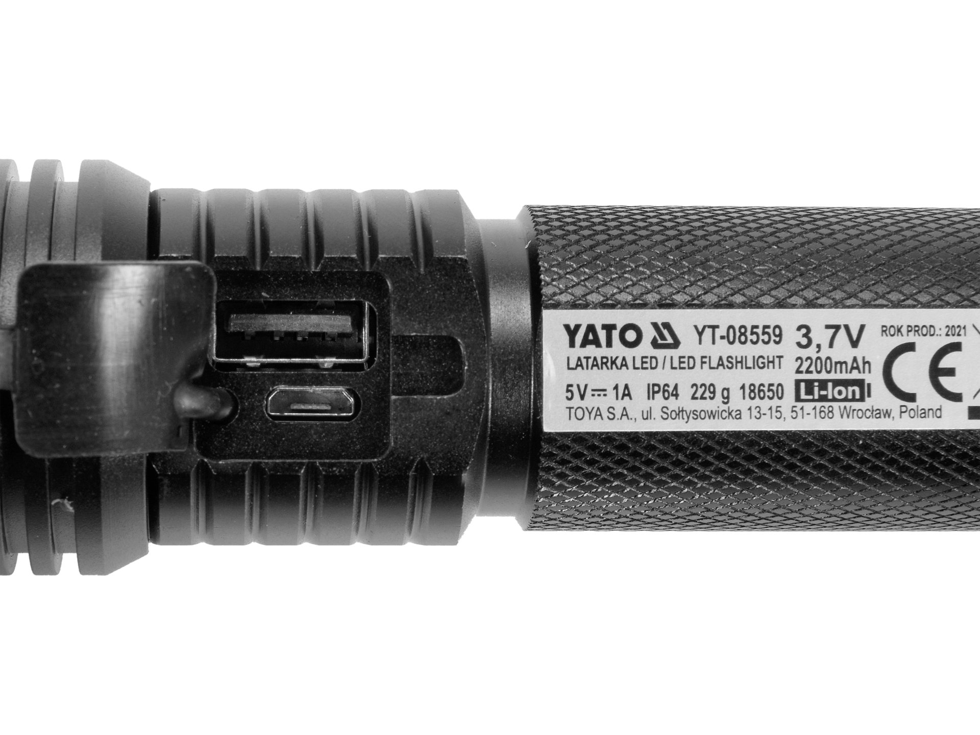 LINTERNA RECARGABLE LED 10W 900 LM IP64 CON POWERBANK YATO - Imagen 5
