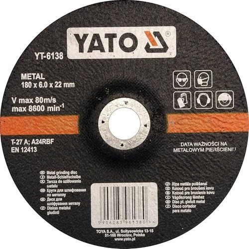 DISCO DE DESBASTE PARA METAL DE 7" YATO