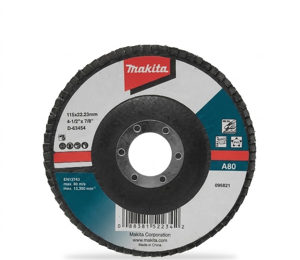 DISCO FLAP 4.1/2" OXIDO ALUMINIO GRANO 80 REF D-63454 MAKITA