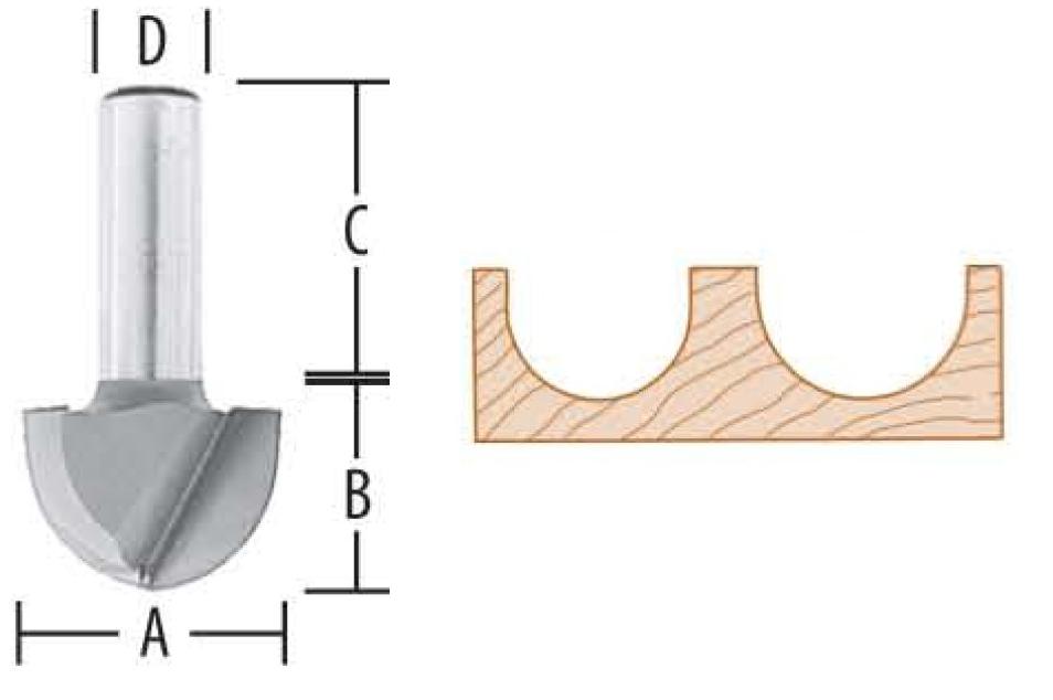 FRESA MEDIA CAÑA 3/8" DOBLE FILO VÁSTAGO 1/4" MAKITA