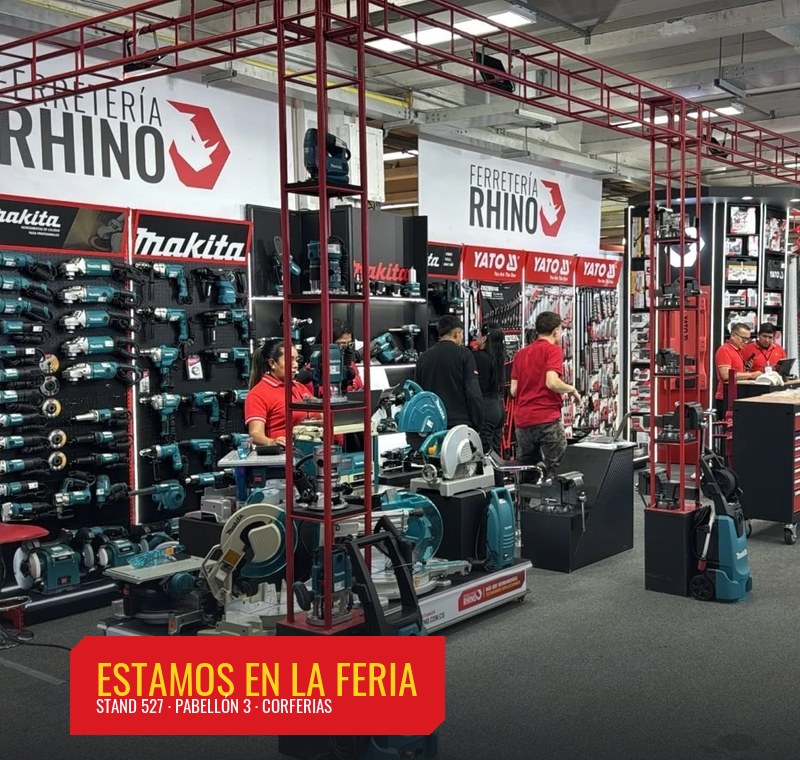 MAKITA, MIKELS y YATO en el stand 527 de Ferretería Rhino, FIB 2026
