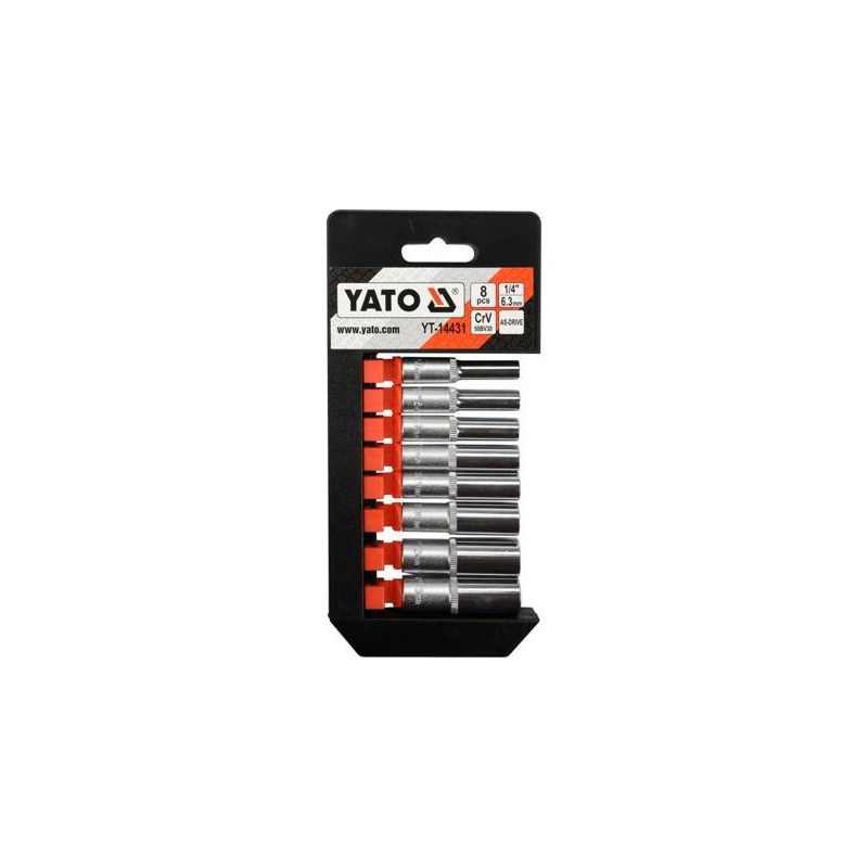 JUEGO DE COPAS LARGAS 1/4" 8 PZS YATO