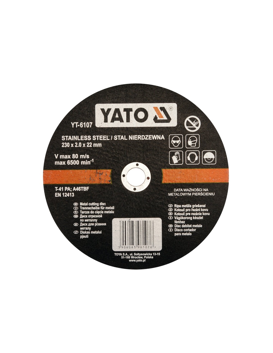 DISCO DE CORTE INOX 9" 230X1.9X22 MM YATO