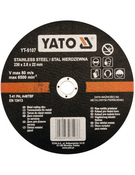DISCO DE CORTE INOX 9" 230X1.9X22 MM YATO