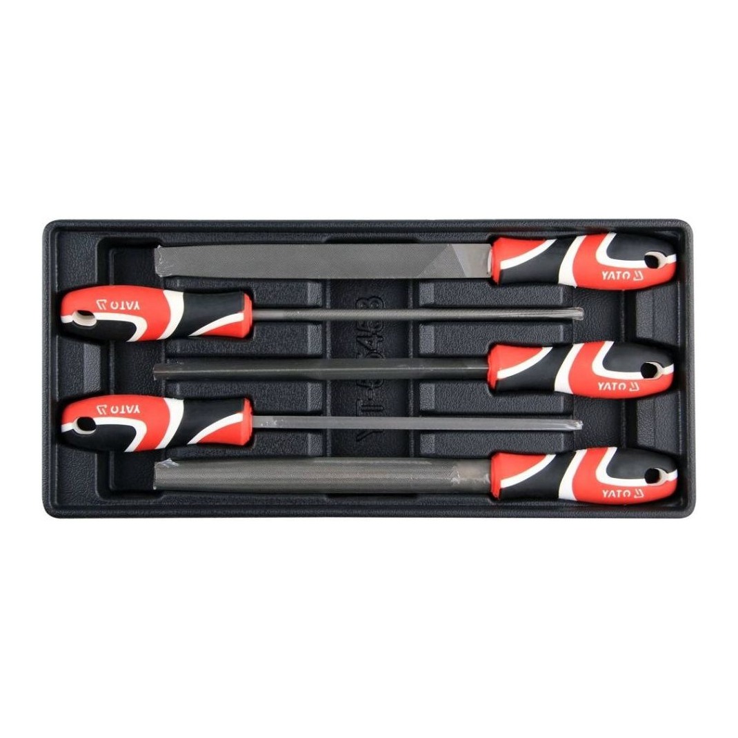 JUEGO DE LIMAS PARA METAL 200 MM 5 PIEZAS EN BANDEJA PARA CAJÓN YATO