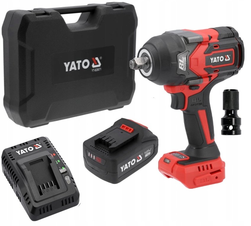 LLAVE DE IMPACTO INALÁMBRICA 18V 1/2" 1200 NM BRUSHLESS CON BATERÍA 4 AH Y CARGADOR YATO - Imagen 2