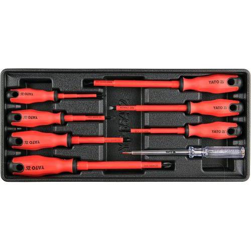 JUEGO DE DESTORNILLADORES AISLADOS 1000 V 8 PIEZAS CON PROBADOR YATO - Imagen 3