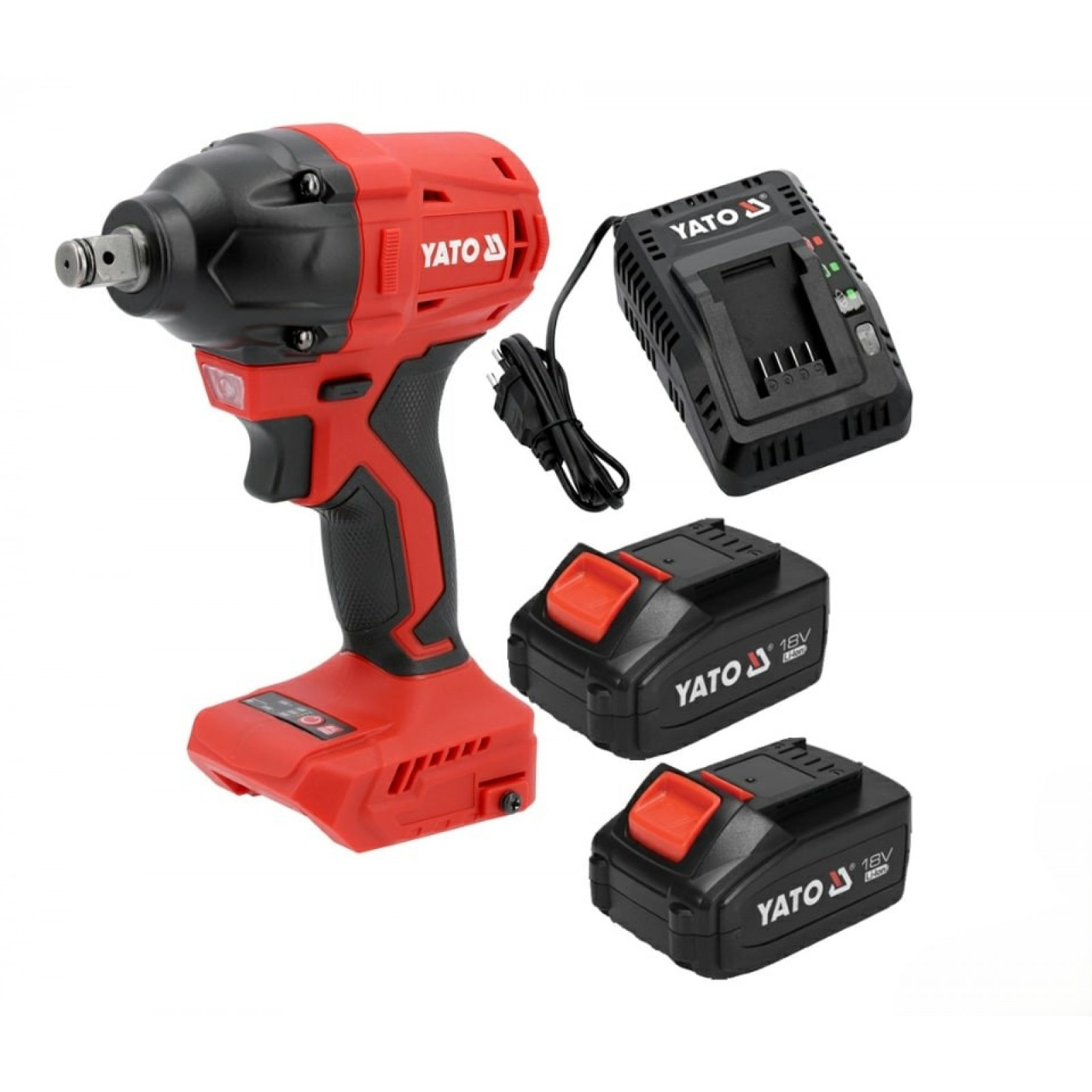LLAVE DE IMPACTO INALÁMBRICA 18V 1/2" 350 NM BRUSHLESS CON 2 BATERÍAS 4 AH Y CARGADOR YATO